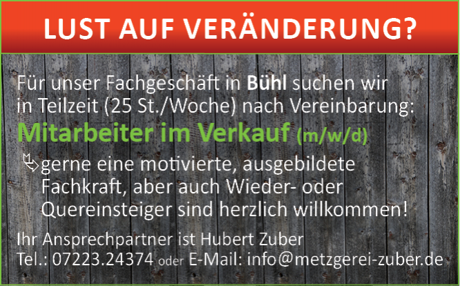 Mitarbeiter gesucht Achern