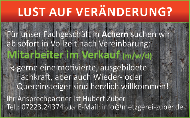 Stellenanzeige Achern